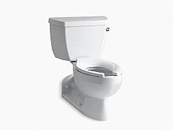 KOHLER K-3554-RA BARRINGTON 29 1/2 INCH TWO-PIECE ELONGATED 1.6 GPF TOILET WITH PRESSURE LITE FLUSHING TECHNOLOGY AND RIGHT-HAND TRIP LEVER