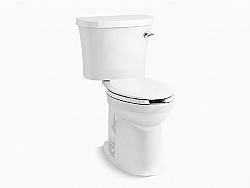 KOHLER K-25077-SSRA-0 KINGSTON COMFORT HEIGHT 29 3/4 INCH TWO-PIECE ELONGATED 1.28 GPF CHAIR HEIGHT ANTIMICROBIAL TOILET WITH RIGHT-HAND TRIP LEVER - WHITE