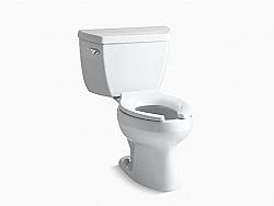KOHLER K-3505-SS-0 WELLWORTH CLASSIC 30 1/2 INCH TWO-PIECE ELONGATED 1.6 GPF ANTIMICROBIAL TOILET WITH LEFT-HAND TRIP LEVER - WHITE