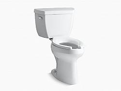 KOHLER K-3493-T-0 HIGHLINE CLASSIC COMFORT HEIGHT 30 5/8 INCH TWO-PIECE ELONGATED CHAIR HEIGHT TOILET WITH TANK COVER LOCKS AND LEFT-HAND LEVER - WHITE