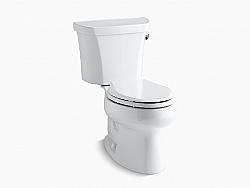 KOHLER K-3998-TR WELLWORTH 30 INCH TWO-PIECE ELONGATED 1.28 GPF TOILET WITH RIGHT-HAND TRIP LEVER AND TANK COVER LOCKS