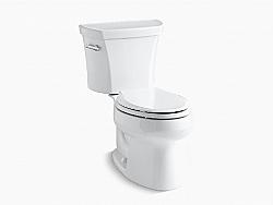 KOHLER K-3998-UT WELLWORTH 30 INCH TWO-PIECE ELONGATED 1.28 GPF TOILET WITH TANK COVER LOCKS AND INSULATED TANK