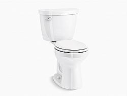 KOHLER K-31641 CIMARRON COMFORT HEIGHT 27 INCH TWO-PIECE ROUND-FRONT 1.28 GPF CHAIR HEIGHT TOILET WITH LEFT-HAND TRIP LEVER