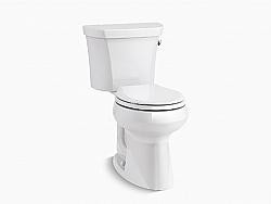 KOHLER K-5481-UR HIGHLINE COMFORT HEIGHT 27 3/4 INCH TWO-PIECE ROUND-FRONT 1.28 GPF CHAIR HEIGHT TOILET WITH RIGHT-HAND TRIP LEVER AND INSULATED TANK