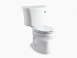 KOHLER K-3948-RA WELLWORTH 31 5/8 INCH TWO-PIECE ELONGATED 1.28 GPF TOILET WITH RIGHT-HAND TRIP LEVER