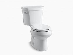 KOHLER K-3947-UT WELLWORTH 29 5/8 INCH TWO-PIECE ROUND-FRONT 1.28 GPF TOILET WITH TANK COVER LOCKS AND INSULATED TANK