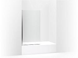 KOHLER K-707105-L-SHP AERIE 32 1/8 INCH FRAMELESS SWING BATH SCREEN WITH 1/4 INCH THICK CRYSTAL CLEAR GLASS - BRIGHT POLISHED SILVER