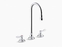 KOHLER K-800T70-4AKL-CP TRITON BOWE 12 5/8 INCH THREE HOLE DECK MOUNT WIDESPREAD BATHROOM FAUCET WITH DUAL LEVER HANDLE - POLISHED CHROME