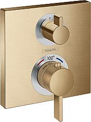 HANSGROHE 157141 ECOSTAT SQUARE 6 1/8 INCH THERMOSTATIC TRIM WITH VOLUME CONTROL AND DIVERTER
