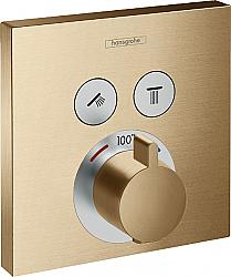 HANSGROHE 157631 SHOWERSELECT 6 1/8 INCH SQUARE THERMOSTATIC TRIM FOR TWO FUNCTION