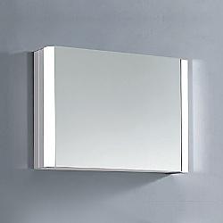 DAWN DLEDLV17 27 5/8 INCH LED WALL HANG ALUMINUM MIRROR MEDICINE CABINET WITH MATTE ALUMINUM FRAME AND IR SENSOR
