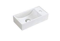 DAWN CWSN05300R 16 1/8 INCH WALL MOUNTED CERAMIC SINK WITH RIGHT FAUCET HOLE - WHITE