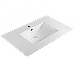 DAWN AOVS372207-01 37 INCH CERAMIC SINK TOP WITH UNDERMOUNT SINK - PURE WHITE