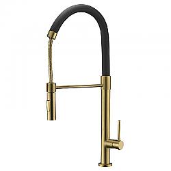 DAWN AB50 3732MAG 22 7/8 INCH SINGLE LEVER PULL-OUT KITCHEN FAUCET - MATTE GOLD