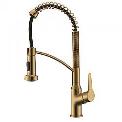 DAWN AB50 3777MAG 18 7/8 INCH SINGLE LEVER PULL-DOWN KITCHEN FAUCET - MATTE GOLD