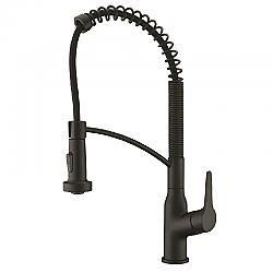 DAWN AB50 3777MB 18 7/8 INCH SINGLE LEVER PULL-DOWN KITCHEN FAUCET - MATTE BLACK