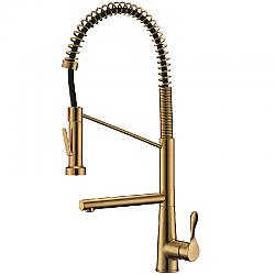 DAWN AB50 3787MAG 26 3/4 INCH TWO WAY SPRING PULL-DOWN KITCHEN FAUCET - MATTE GOLD