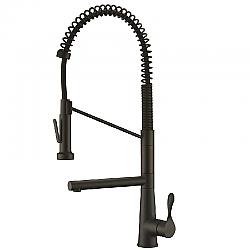 DAWN AB50 3787MB 26 3/4 INCH TWO WAY SPRING PULL-DOWN KITCHEN FAUCET - MATTE BLACK