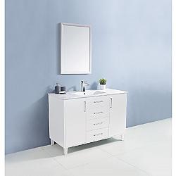 DAWN AABC482134-01 BELLA SERIES 48 1/2 INCH FREE-STANDING VANITY CABINET WITH TWO DOORS AND THREE DRAWERS - WHITE
