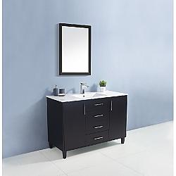 DAWN AABC482134-06 BELLA SERIES 48 1/2 INCH FREE-STANDING VANITY CABINET WITH TWO DOORS AND THREE DRAWERS - BLACK