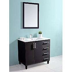 DAWN AABE-3606 BELLA SERIES 36 1/2 INCH FREE-STANDING VANITY SET WITH TWO DOORS AND FOUR DRAWERS - BLACK