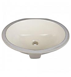 HARDWARE RESOURCES H8809 17 1/2 INCH OVAL UNDERMOUNT PORCELAIN SINK WITH OVERFLOW