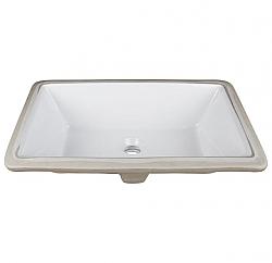 HARDWARE RESOURCES H8910WH 20 7/8 INCH RECTANGLE UNDERMOUNT PORCELAIN SINK WITH OVERFLOW - WHITE