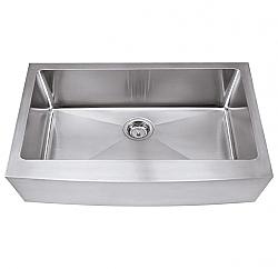 HARDWARE RESOURCES HA200 35 7/8 INCH 16 GAUGE RECTANGLE DROP-IN FARMHOUSE OR APRON FRONT STAINLESS STEEL SINGLE BOWL SINK