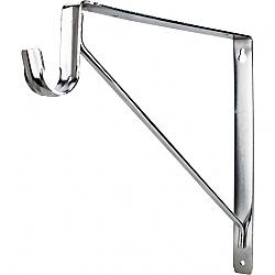 HARDWARE RESOURCES 1516 1 INCH SHELF BRACKET WITH ROD SUPPORT FOR ROUND CLOSET RODS