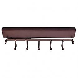 HARDWARE RESOURCES 295B-DBAC 11 5/8 INCH SIX HOOK PULL OUT BELT RACK - BRUSHED OIL RUBBED BRONZE
