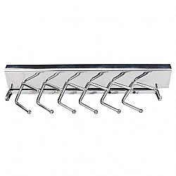 HARDWARE RESOURCES 295T-PC 11 5/8 INCH TWELVE HOOK PULL OUT TIE RACK - CHROME