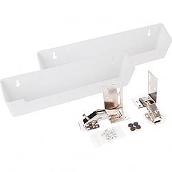 HARDWARE RESOURCES TO11S-R 11 INCH SLIM DEPTH PLASTIC TIP-OUT TRAY KIT FOR SINK FRONT ORGANIZER WITH SELF CLOSING - WHITE