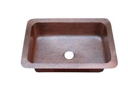 YOSEMITE HOME DECOR CSS1653-H 33 INCH UNDER-MOUNT/TOP-MOUNT HAMMERED SINGLE BOWL SINK