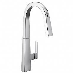 MOEN S75005EV NIO 18 3/8 INCH SINGLE HOLE DECK MOUNT PULLDOWN KITCHEN FAUCET WITH LEVER HANDLE