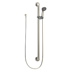 MOEN 52236GBM15CBN COMMERCIAL 3 1/4 INCH SINGLE FUNCTION SLIDE BAR AND GRAB BAR SHOWER - CLASSIC BRUSHED NICKEL