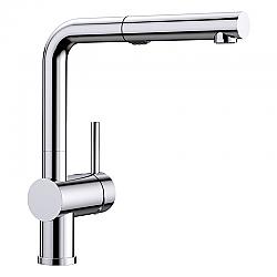 BLANCO 526365 LINUS 11 1/8 INCH PULL-OUT KITCHEN FAUCET WITH LEVER HANDLE - CHROME