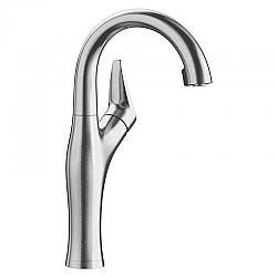 BLANCO 526384 ARTONA BAR 13 5/8 INCH PULL-DOWN KITCHEN FAUCET WITH LEVER HANDLE - PVD STEEL