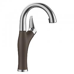 BLANCO 526380 ARTONA BAR 13 5/8 INCH PULL-DOWN KITCHEN FAUCET WITH LEVER HANDLE - PVD STEEL AND CAF
