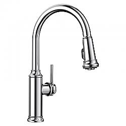 BLANCO 442501 EMPRESSA 16 3/8 INCH PULL-DOWN KITCHEN FAUCET WITH LEVER HANDLE - CHROME