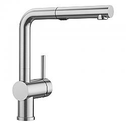 BLANCO 526366 LINUS 11 1/8 INCH PULL-OUT KITCHEN FAUCET WITH LEVER HANDLE - PVD STEEL