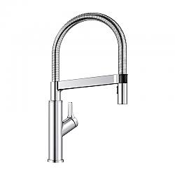 BLANCO 401990 SOLENTA 17 3/8 INCH PULL-DOWN SEMI-PRO KITCHEN FAUCET WITH LEVER HANDLE - CHROME