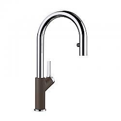 BLANCO 526394 URBENA 16 1/8 INCH PULL-DOWN KITCHEN FAUCET WITH LEVER HANDLE - CHROME AND CAF