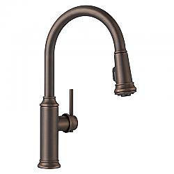 BLANCO 442503 EMPRESSA 16 3/8 INCH PULL-DOWN KITCHEN FAUCET WITH LEVER HANDLE - OIL RUBBED BRONZE