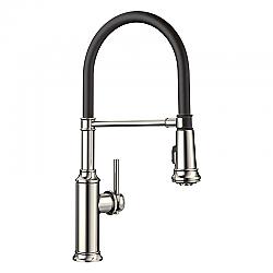 BLANCO 442510 EMPRESSA 19 5/8 INCH PULL-OUT SEMI-PRO KITCHEN FAUCET WITH LEVER HANDLE - POLISHED NICKEL