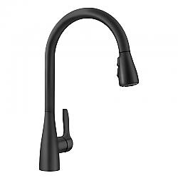 BLANCO 443027 ATURA 16 3/8 INCH PULL-DOWN KITCHEN FAUCET WITH LEVER HANDLE - MATTE BLACK