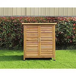 HANOVER HANWS0106-NAT OUTDOOR WOODEN STORAGE 18 1/4 INCH SHED WITH SHELF - NATURAL