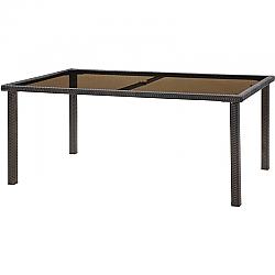 HANOVER STRATHDNTBL-REC STRATHMERE 67 INCH GLASS TOP DINING TABLE - BROWN AND GLASS