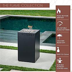 MOD FLAME1PCFP FLAME 15 7/8 INCH COLUMN FIRE PIT - GRAY