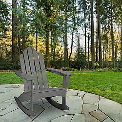 HANOVER HVLNR10GY 29 3/4 INCH ALL-WEATHER ADIRONDACK ROCKING CHAIR - GREY