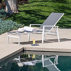 MOD FURNITURE HARPCHS-W-GRY HARPER 26 1/2 INCH SLING CHAISE - WHITE AND GRAY